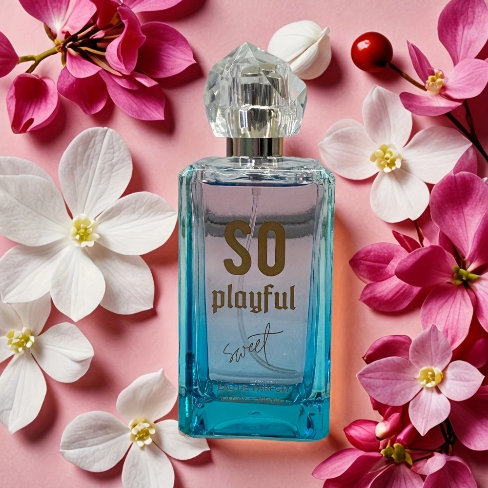 SO Playful Eau de Parfum Spray, 100 ml Bottle with White Cyclamen, Pepper and Cherry Label Notes