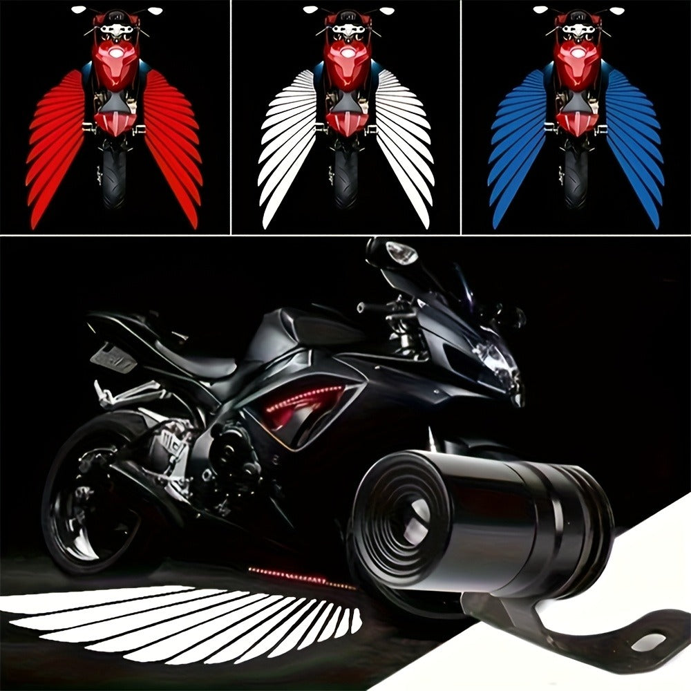 LED Angel Wing Motorcycle Projection Light Ground Shadow Decorative Atmosphere Light for Motorcycles Scooters Night Riding Visibility