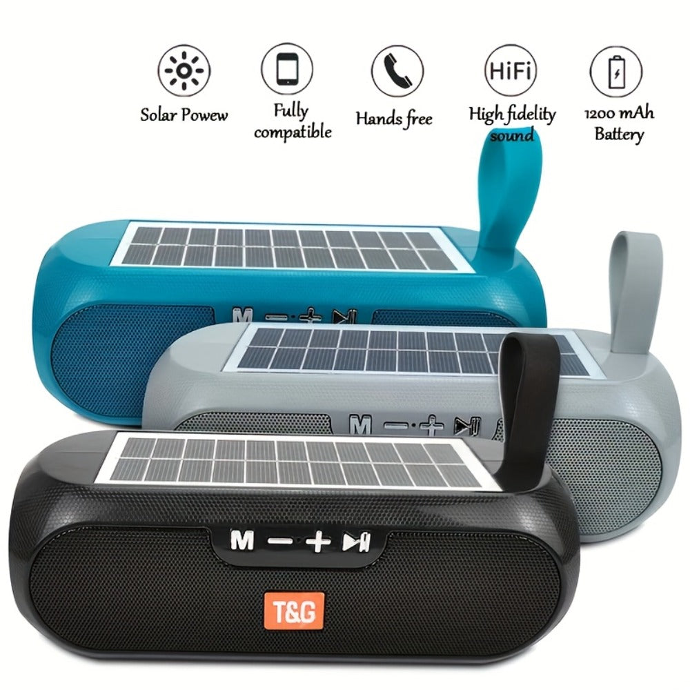 TG182 Solar Powered Bluetooth Speaker, 10W Outdoor Wireless Speaker, 1200mAh Battery, TF Card, FM Radio