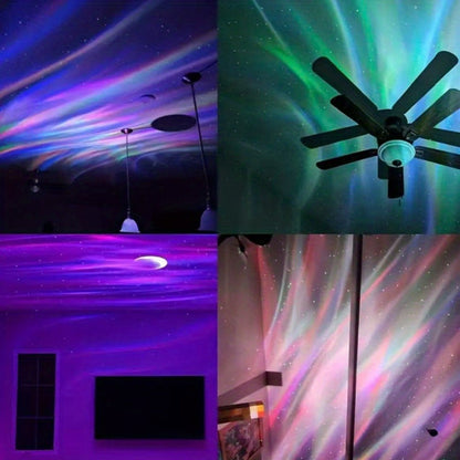 Northern Lights Aurora LED Lamp with Remote Control for an Everyday Personal Care Routine, with Listed Configuration