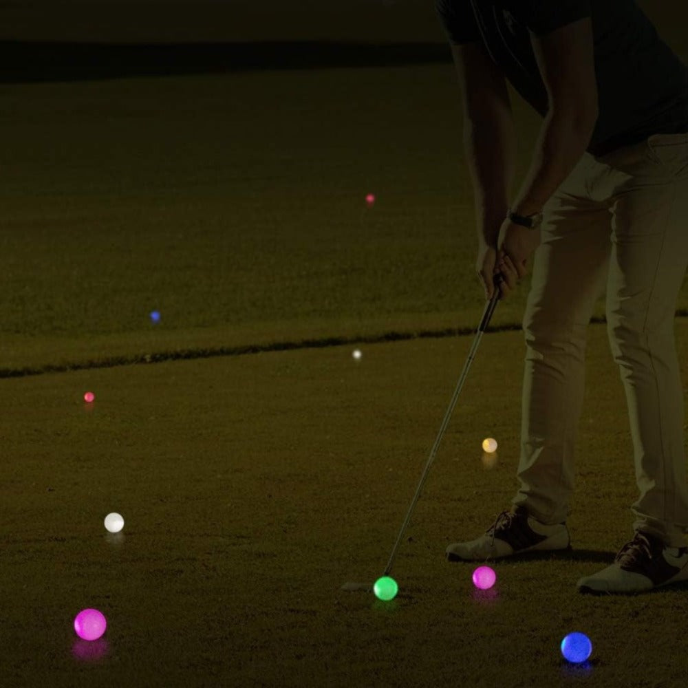LED Golf Balls Glow in the Dark, Ultra-Bright 3-LED Night Golf Balls with 8-Min Reset Timer & Mesh Bag