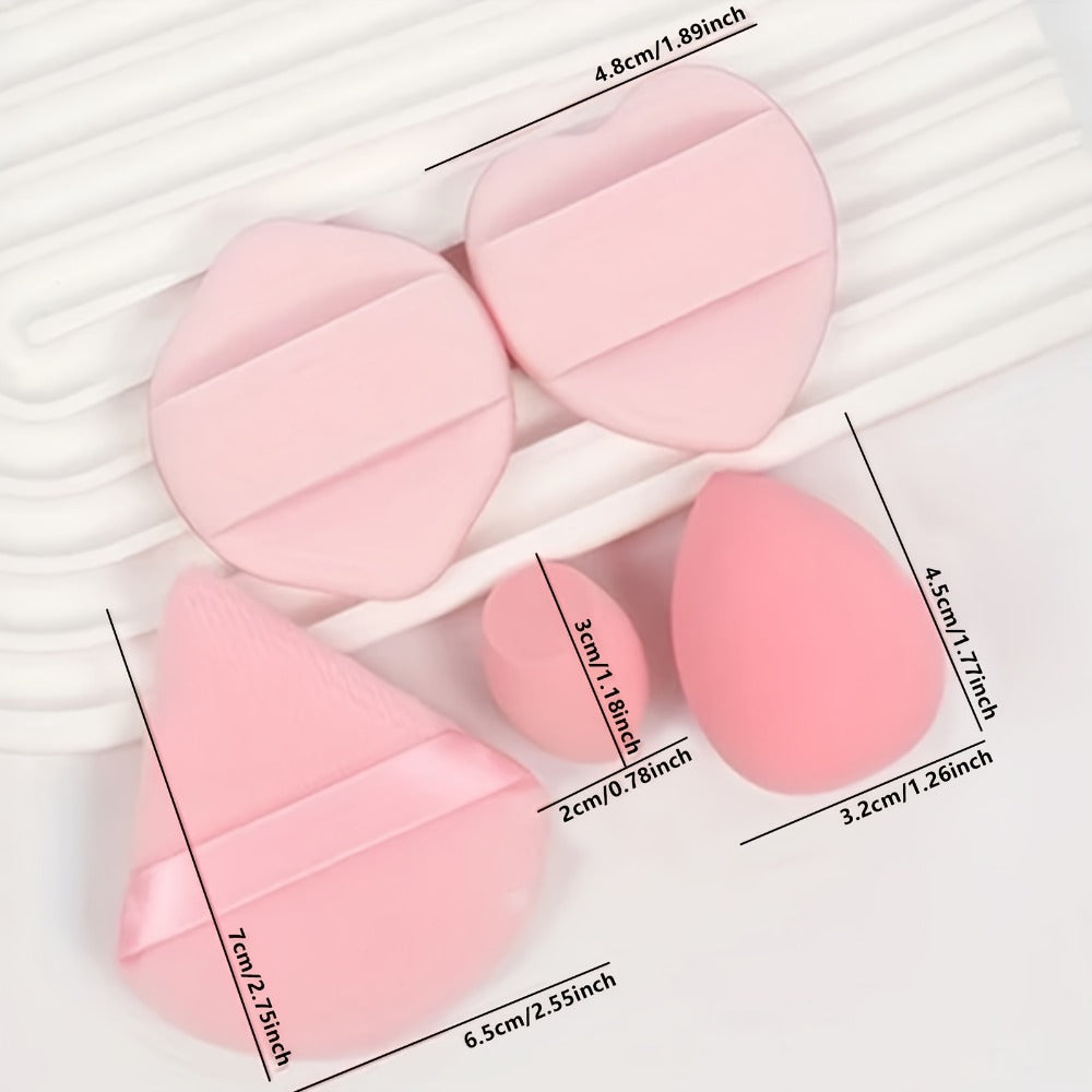 Makeup Sponge & Cushion Puff Set 50Pcs Ultra-Soft Velvet Latex-Free Blending Sponges for Liquid Foundation Concealer BB Cream Wet Dry Use