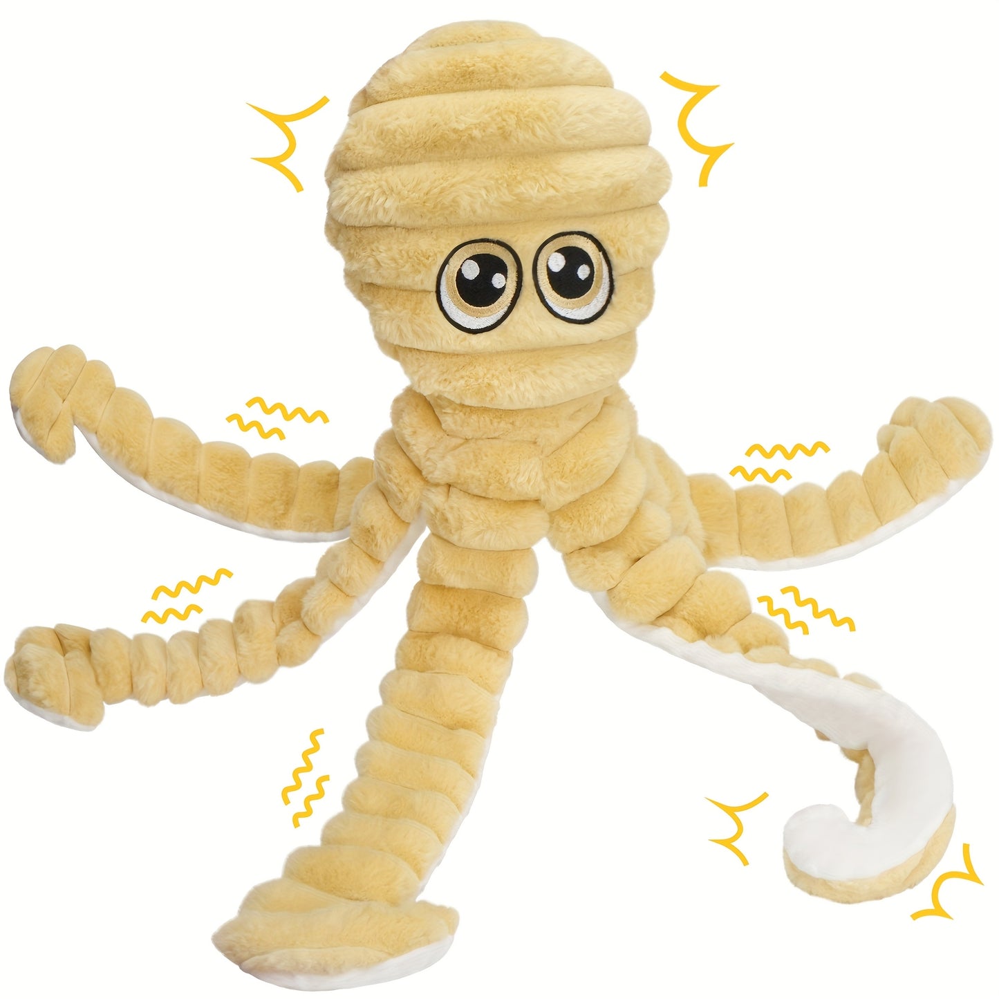 Squeaky Octopus Dog Toy – Soft Plush Chew Toy with Squeaker & Teeth Cleaning Design for Small Medium Large Dogs