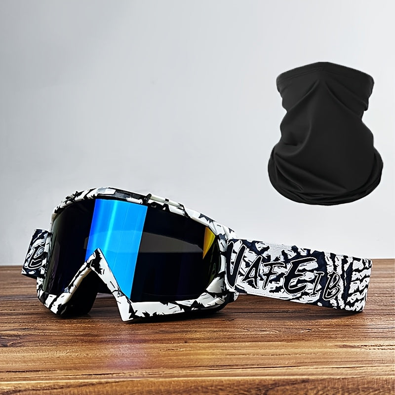 Thirty-Style NAFEIB Ski Goggle and Matching Headwear Set with Mirrored, Clear, Silver and Gray Lens Options