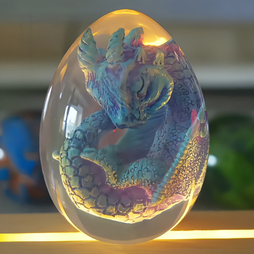 Dragon Egg Statue Transparent Resin Dragon Egg Figurine Dinosaur Souvenir Collectible Craft for Entryways, Bedrooms and Living Spaces