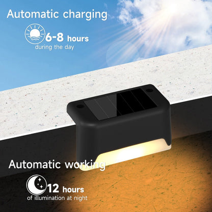 Solar Step Lights IP65 Waterproof – LED Deck Lights for Outdoor Stairs, Fence & Pathway, Auto On/Off Dusk to Dawn