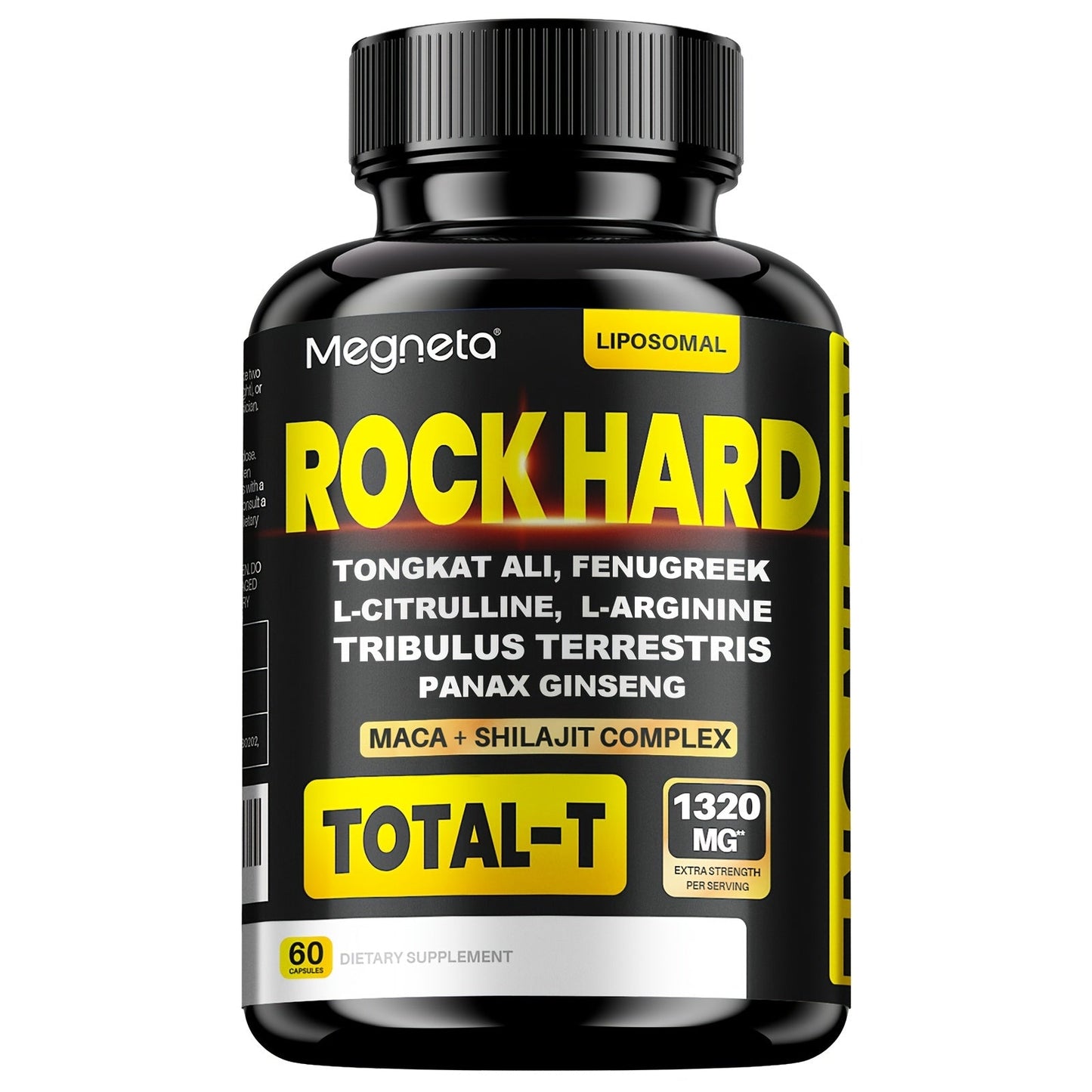 Rock Hard Supplements 180 Capsules 90-Day Supply – L-Arginine, Tongkat Ali, Tribulus & Fenugreek Plant Blend for Men's Energy