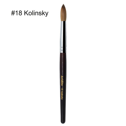 Kolinsky Acrylic Nail Brush Round Head Red Wine Wooden Handle – Professional Brush for Acrylic Extension Nail Art Sculpting & Manicure