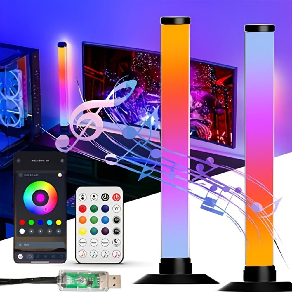 TV Backlight LED Strip 2 Pack RGB IC 16 Million Colors Music Sync App Control – 8 Dynamic Modes for Home, Desk and Accent Lighting