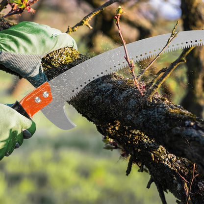 Tree Pruner Pole Saw 10ft, 14ft Extendable, Alloy Steel Blade, Manual High Reach Pruning Saw for Yard