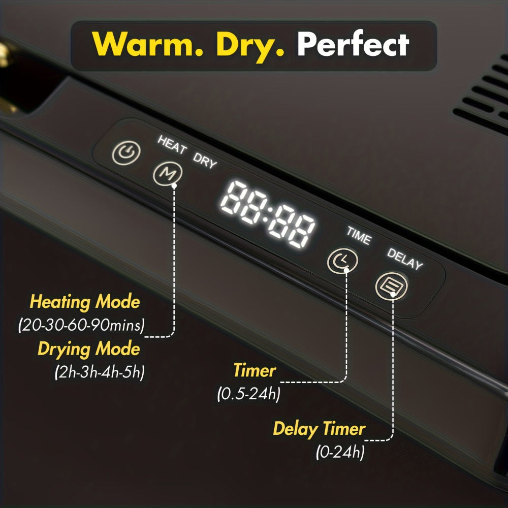 Electric Towel Warmer 35L Large Capacity Foldable Blanket Warmer with Timer & Drying Mode, Fast Heating