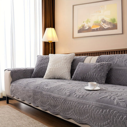 Sofa Cover Quilted Plush-Texture Panels in 35.5-Inch Width for 1 to 4 Seats, Backrest or Armrest