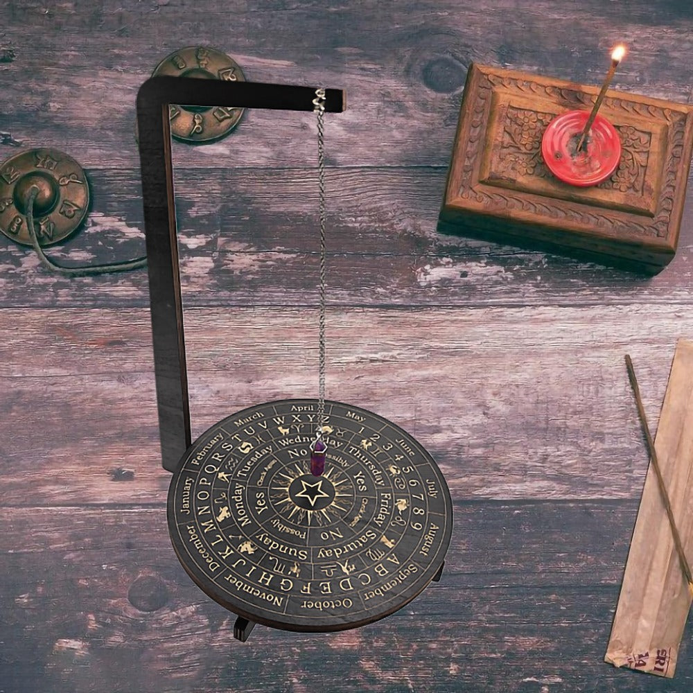Wooden Pendulum Stand for Divination, Crystal Display Holder, Witchcraft Altar Decor for Entryways, Bedrooms and Living Spaces