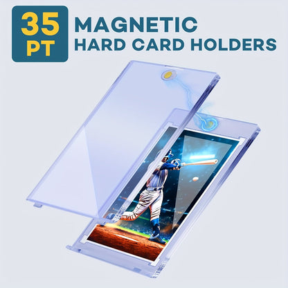 Magnetic Card Holders 35pt One-Touch Hard Case for Trading Cards – Sports Baseball Pokemon TCG Card Protector Sleeves Bulk Pack 5 30 60pcs
