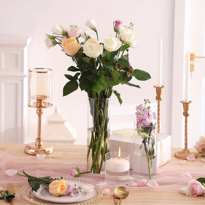 Clear Cylinder Glass Vases Set Wedding Centerpieces Home Decor for Entryways, Bedrooms and Living Spaces