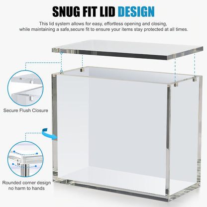 Pokemon Acrylic Display Case with UV Protection, 6MM Thick Crystal Clear Case for Booster Box & Elite Trainer Box