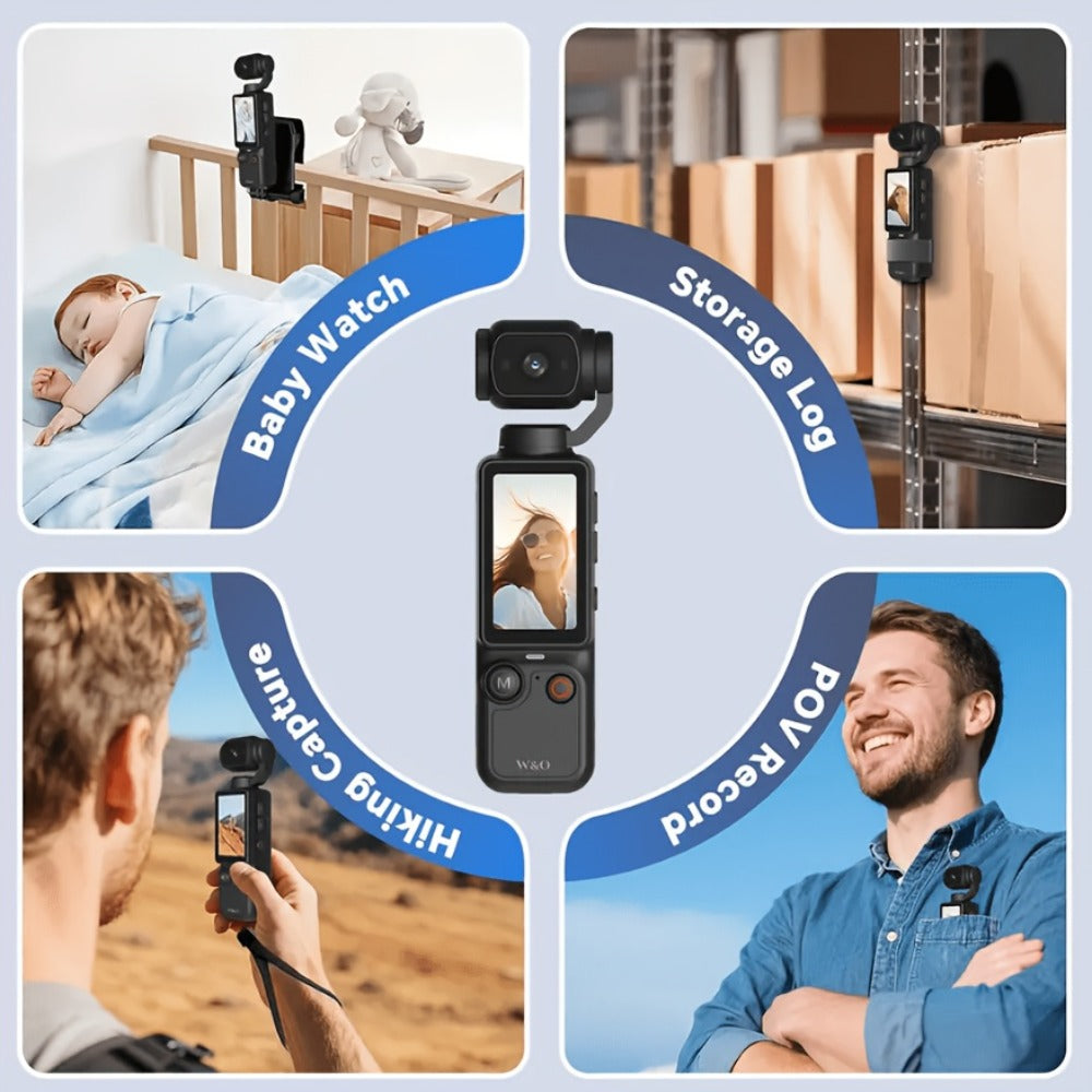 UHD Pocket Camera with 180° Rotating 1.9" Screen, 2000mAh Battery, Webcam Function, USB-C Charging, 32GB Memory Card Included