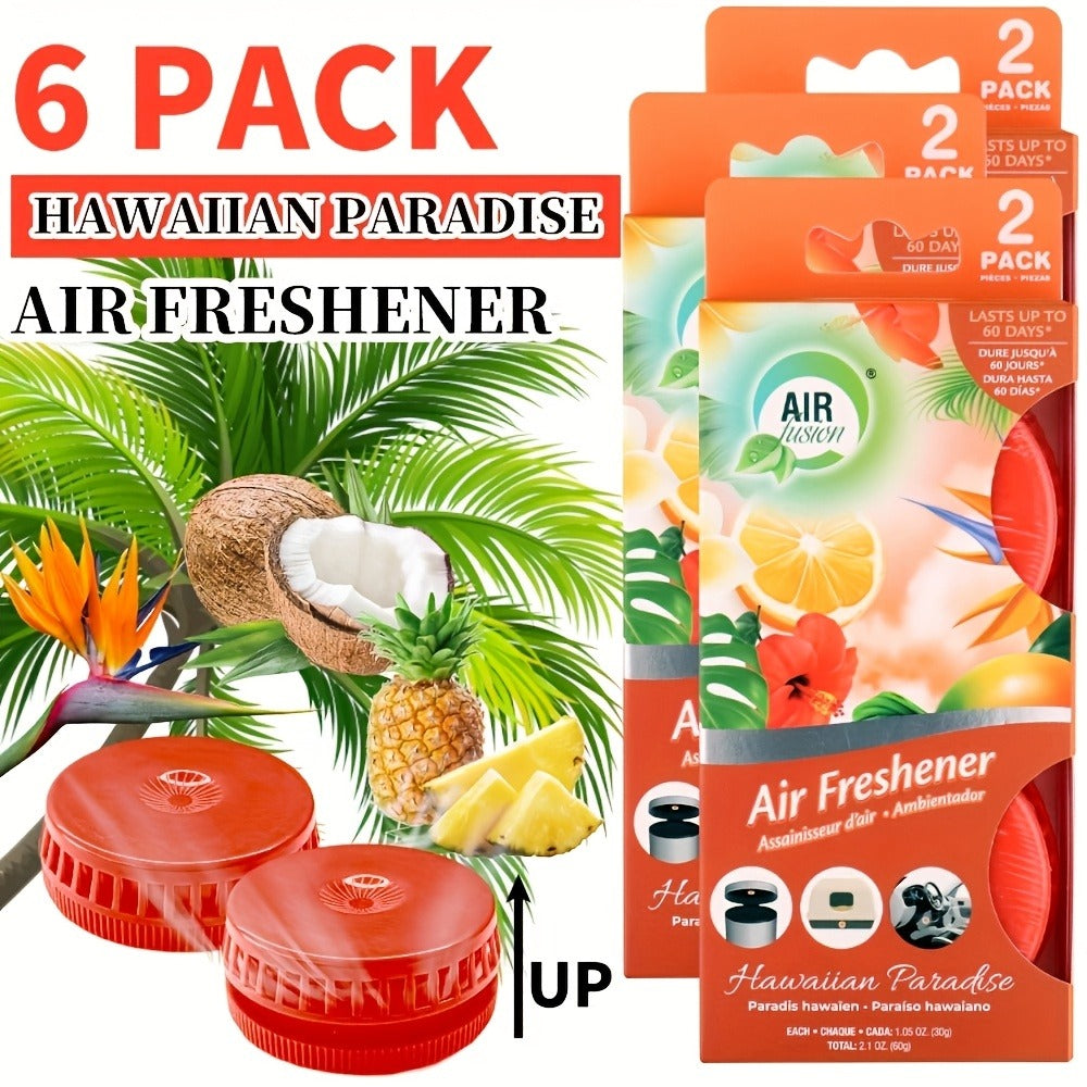 Six-Piece Solid Air Freshener Set with Vented Containers and Six Scent Combination Checkout Options