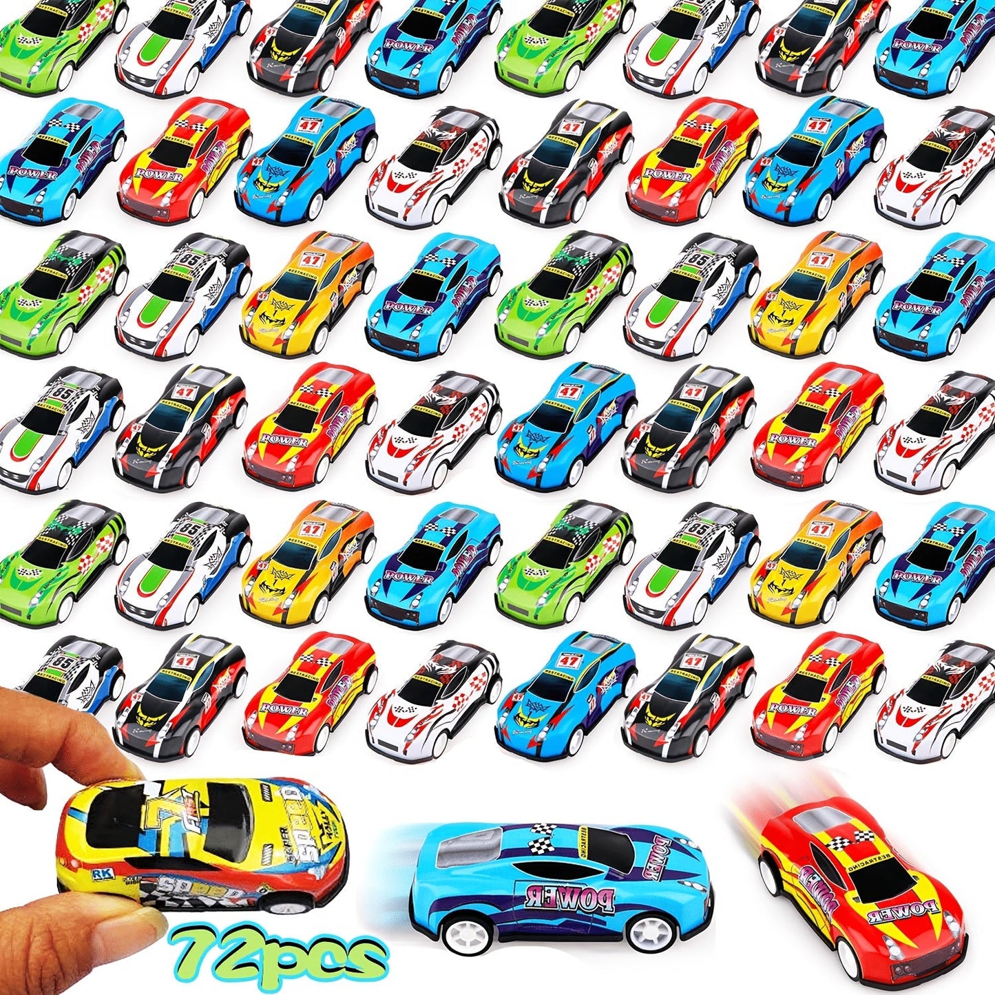 Pull Back Cars Bulk 72 Pack, Mini Race Cars Pull Back and Go Toy Vehicles for Kids Birthday Party Favors