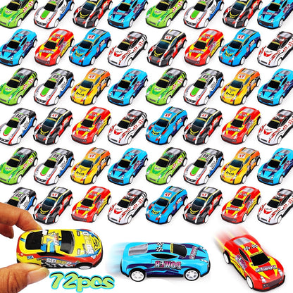 Pull Back Cars Bulk 72 Pack, Mini Race Cars Pull Back and Go Toy Vehicles for Kids Birthday Party Favors