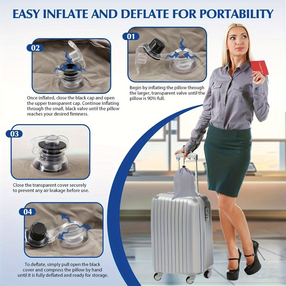 Inflatable Leg Elevation Pillow for Sleeping, Wedge Knee Support Cushion for Swelling, Leg Raise Pillow for Bed