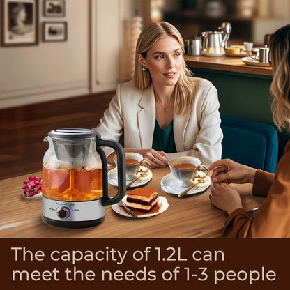 OD-T1206 Glass Coffee Maker and Tea Brewer with 1.2L Capacity, 600W Rating and Keep-Warm Control