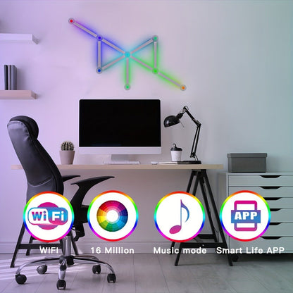 Modular LED Atmosphere Light 9pcs Starry Sky RGB, Freely Splicing, Music Sync, App & Voice Control