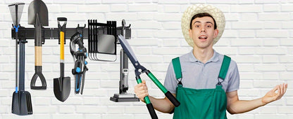 Garage Tool Organizer Wall Mount 48", Pegboard with Adjustable Swivel Hooks, 1 Double Hook & 5 Straight Hooks