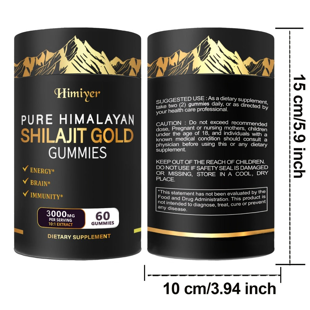 Himalayan Shilajit Golden Gummies with Panax Ginseng Ginger Tribulus 10:1 Extract for Bath Time, Home Spa and Personal Care