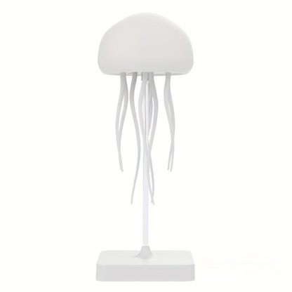 Jellyfish-Shaped Table Night Light with White Dome, Flexible Tentacles and Square Base Pictured