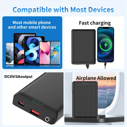 Power Bank 10000mAh 5V/3A for Heated Clothing with USB-C Input and Single or Two-Pack Options