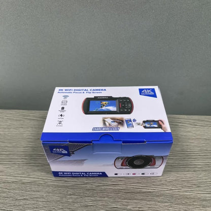 Digital Camera with Flip Screen, 4K Vlogging Model with 48MP Capture Marking, WiFi, 3-Inch 180° Flip Screen, 16X Digital Zoom and 32GB Card