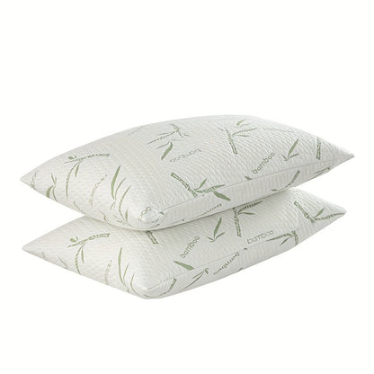 Bed Pillow in Standard, Queen or King Size with Bamboo-Labeled Cover and Single, 2- or 4-Piece Options