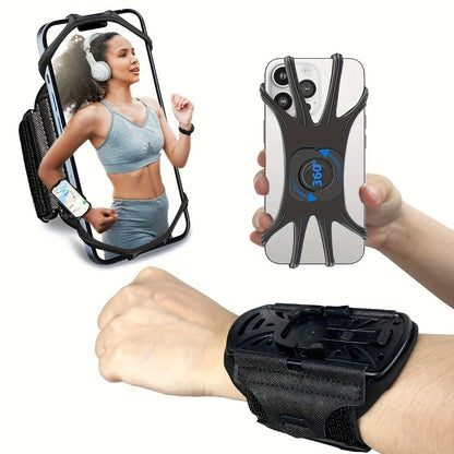 360° Rotation Sports Phone Arm Strap Wrist Holder for Running Gym Workout – Removable Adjustable Armband for 4.5 to 7 Inch Phones iPhone
