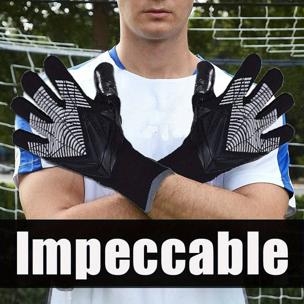 Silicone Grip Goalkeeper Gloves with Superior Traction – Available in 6 Colors & 5 Sizes, Professional Soccer & Rugby Goalie Gloves for Men