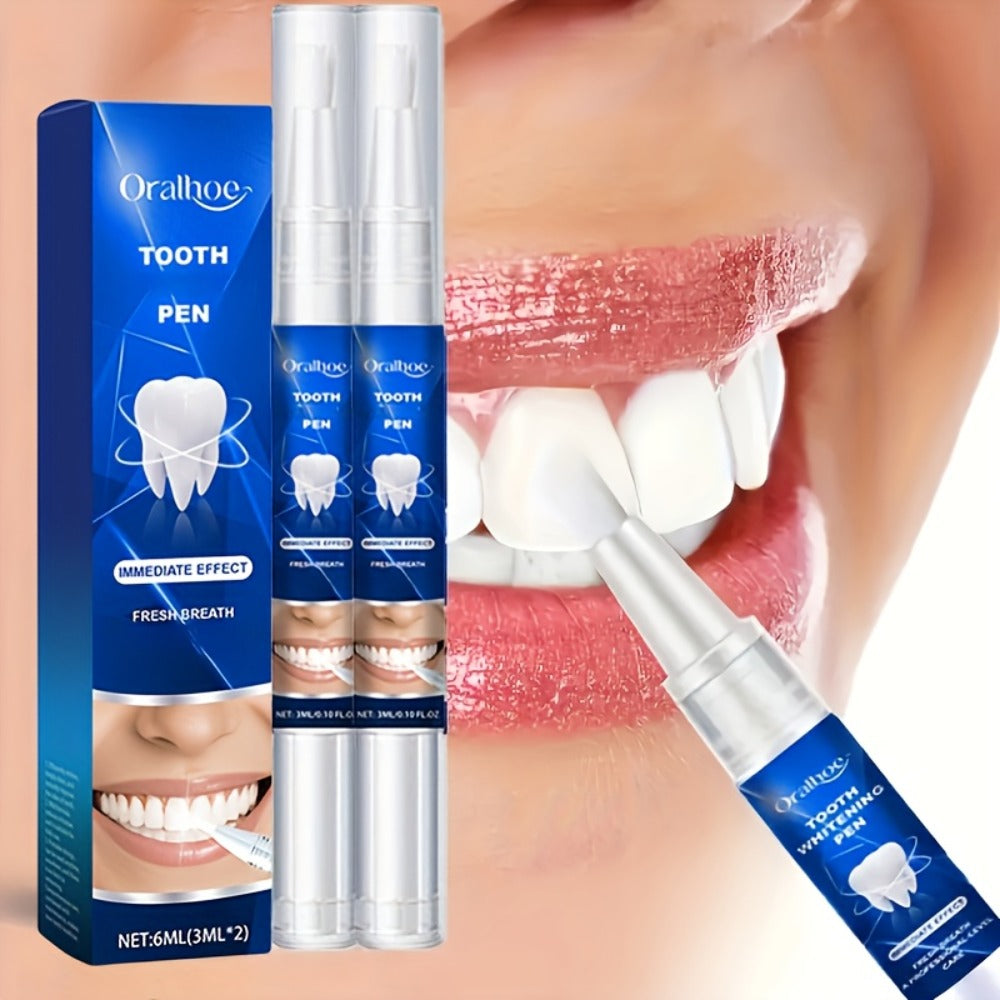Teeth Whitening Pen 2-Pack, Gluten-Free Gel Formula for Yellow Teeth, Gentle Deep Cleaning & Bright White Smile