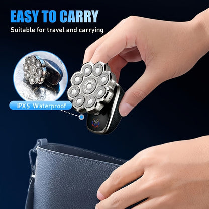 Electric Shaver 5-in-1 Bald-Head Grooming Tool with 7D or 9D Floating Heads and Magnetic Blade Options