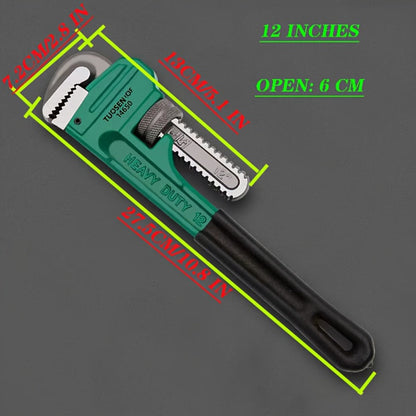 Pipe Wrench Professional Heavy Duty – 8", 12" & 18" CR-V Alloy Steel Plumbing Wrench, Non-Slip Ergonomic Handle, 1500 lbs Torque