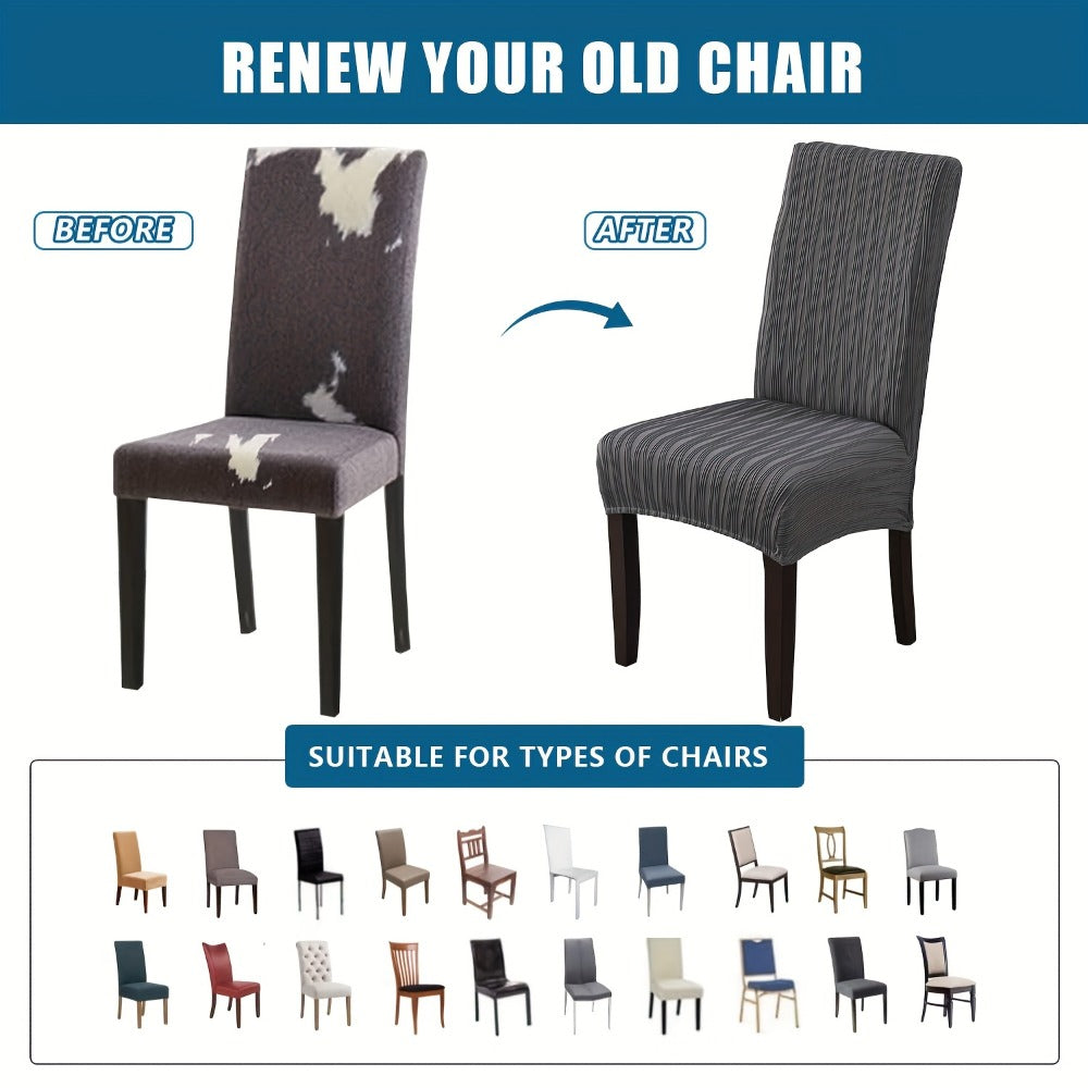 Dining Chair Covers Stretch Slipcovers Set of 4 or 6, Stain Resistant Removable Chair Protector for Home Kitchen Restaurant Wedding