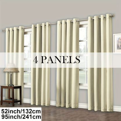 Grommet-Top Blackout Curtain Options in Nine Colors with Seven Width, Length or Panel-Count Labels
