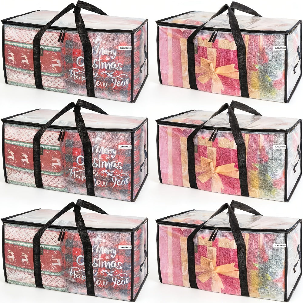 Moving Bags Set of 6, Oversized Storage Totes with Reinforced Handles & Snap-Close Lid, Space Saver Bags for Clothes