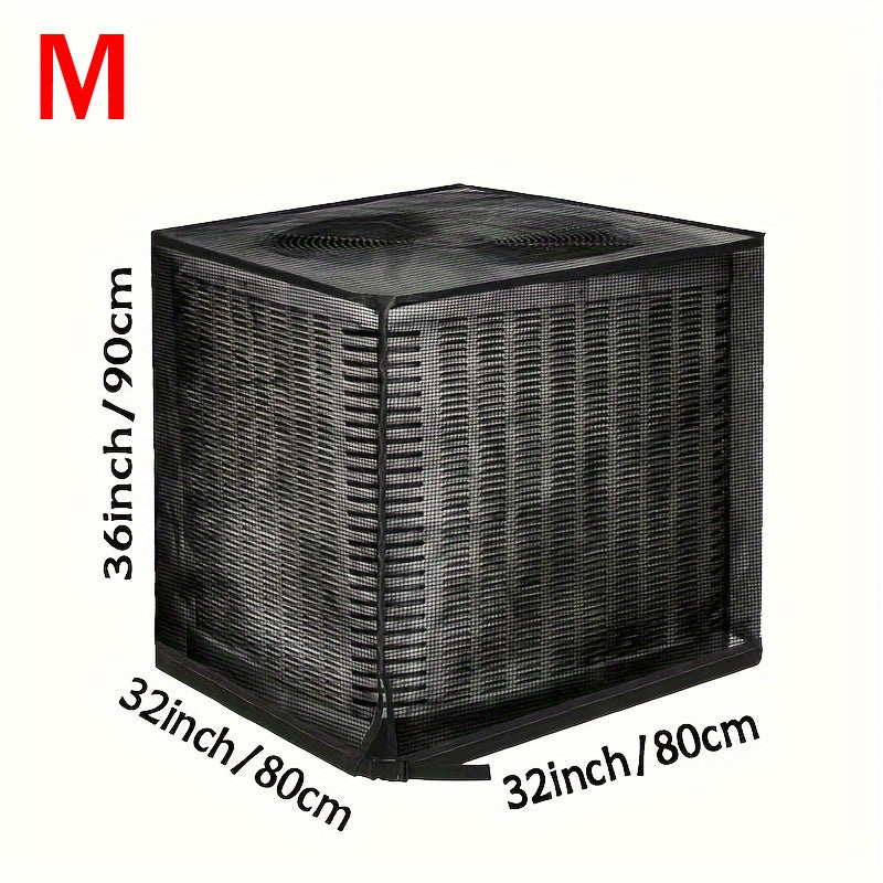 Outdoor AC Unit Cover Heavy Duty Waterproof Central Air Conditioner Cover with Mesh Vent Adjustable Straps UV Rain Snow Debris Bug Leaf