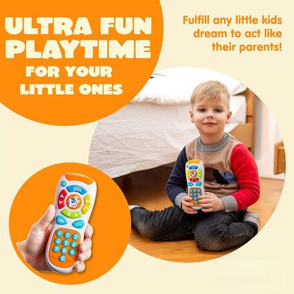 Baby Smartphone & Remote Control Toy Set with Horse, Pretend Play Phone with Music, Sound Effects & Learning Features