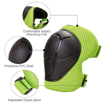 Kids Bike Helmet with Knee and Elbow Pads, Adjustable Gear Set for Ages 5-14, 350g with Ventilation