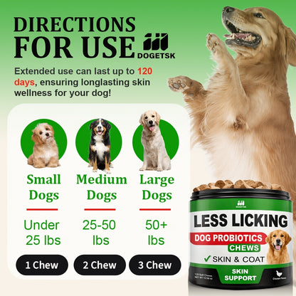 Dog Immune & Gut Support Chews 120ct – Chicken Flavor Soft Chews for Healthy Skin & Coat, Digestive Health & Immune Boost