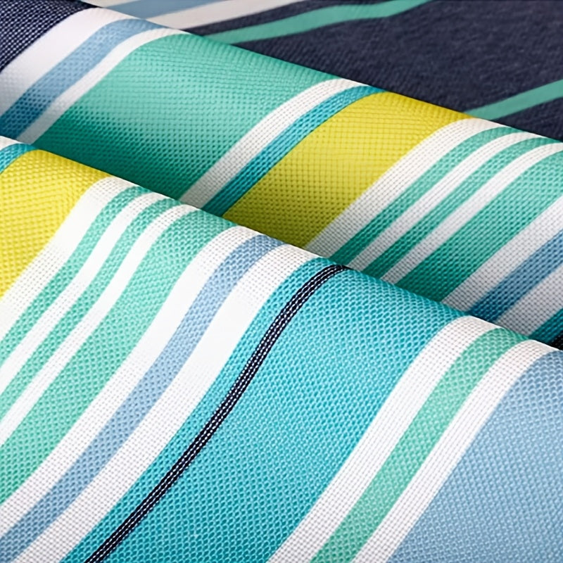 Striped Picnic Blanket with Integrated Carry Handle and 57 x 70.87 or 31.5 x 57.1-Inch Size Options