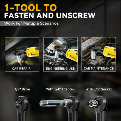 12V Electric Ratchet Wrench Set 400 RPM, 3/8" Cordless Power Ratchet Tool Kit with Variable Speed