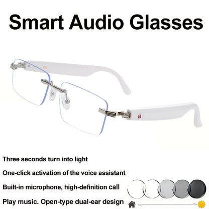 Anti-Blue Light Smart Audio Glasses Bluetooth 5.3 HiFi Open-Ear Wireless Calls Music Anti-UV Lens for an Everyday Personal Care Routine