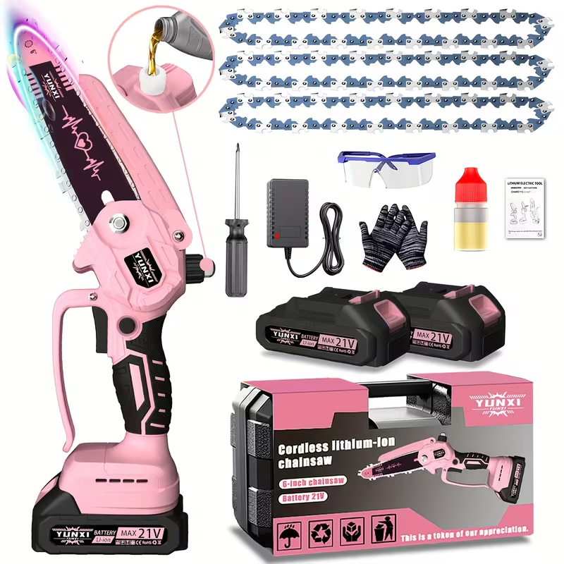 Cordless Electric Pruning Saw Handheld Mini Chainsaw Wireless Portable Tree Branch Cutter with Safety for Garden, Patio and Yard Use