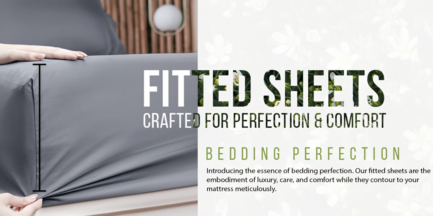 Cooling Fitted Sheet Bamboo Blend Ultra-Soft Deep Pocket Bed Sheet for Hot Sleepers Twin Full Queen King Size Machine Washable Breathable